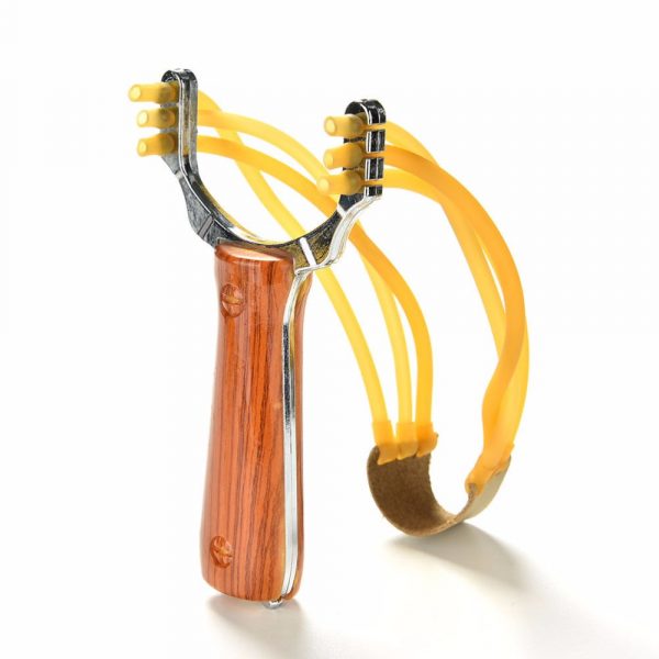 Ná săn cao su hợp kim thép thân ốp gỗ Sling Shot