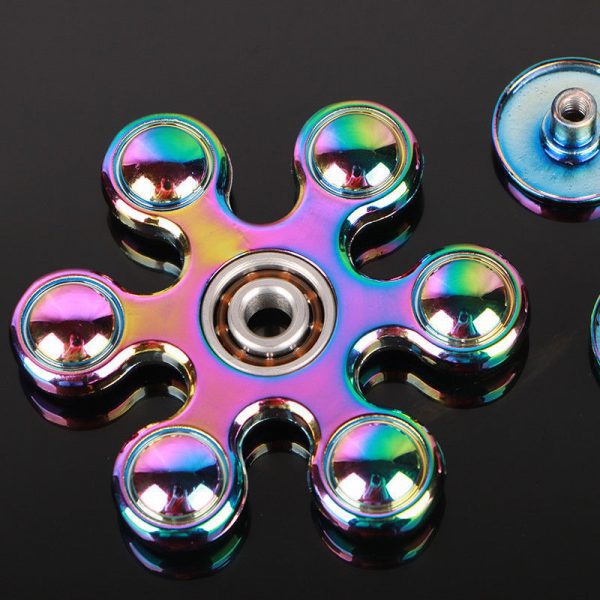 Con quay 6 cánh đa sắc Autism Hand Spinner