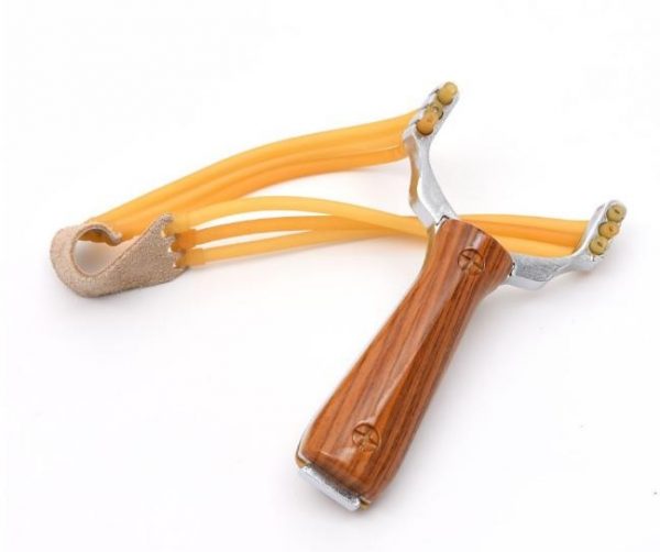 Ná săn cao su hợp kim thép thân ốp gỗ Sling Shot