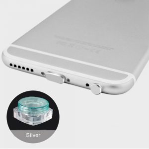 2 nút aluminum chống bụi tai nghe và cổng sạc iphone lightning