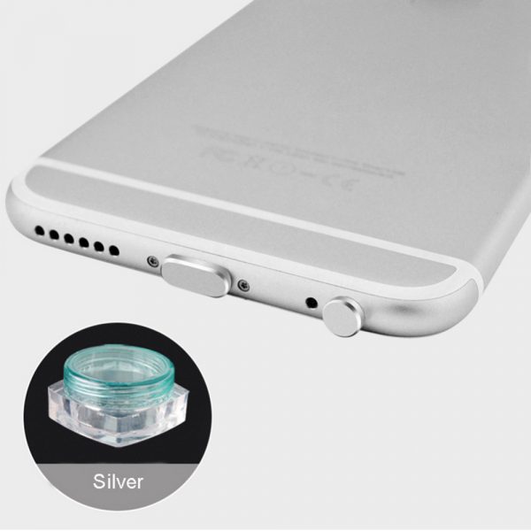 2 nút aluminum chống bụi tai nghe và cổng sạc iphone lightning