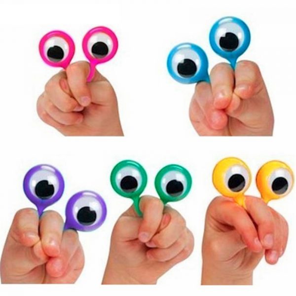 4 Nhẫn đôi mắt rối ngón tay Quack Googly Eye Finger Puppets