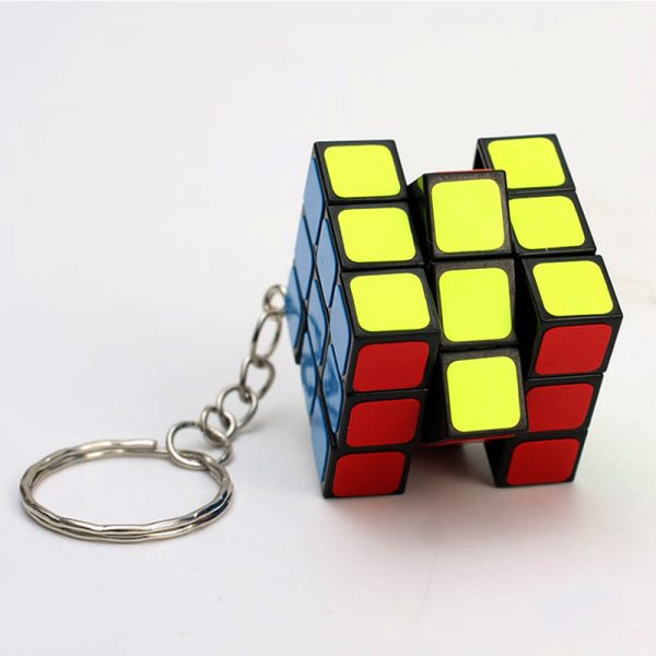 Móc khóa rubik 3x3x3 ABS Rubiks Magic Cube xoay trơn, góc nhẵn