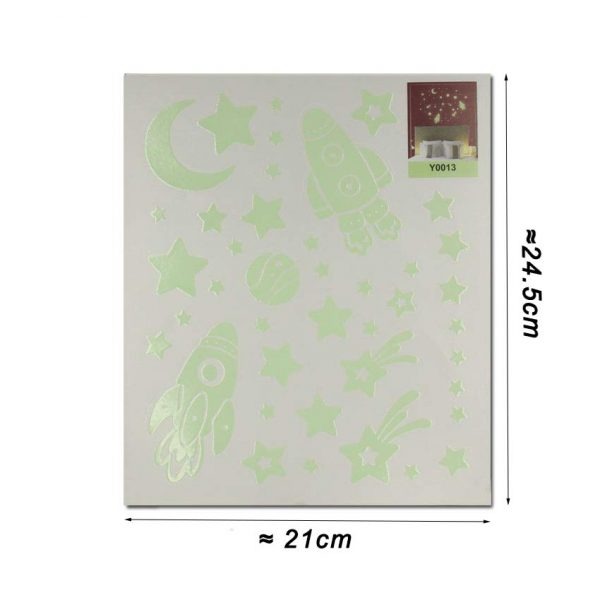 Bộ decal du hành vũ trụ dạ quang phát sáng dán tường trần nhà