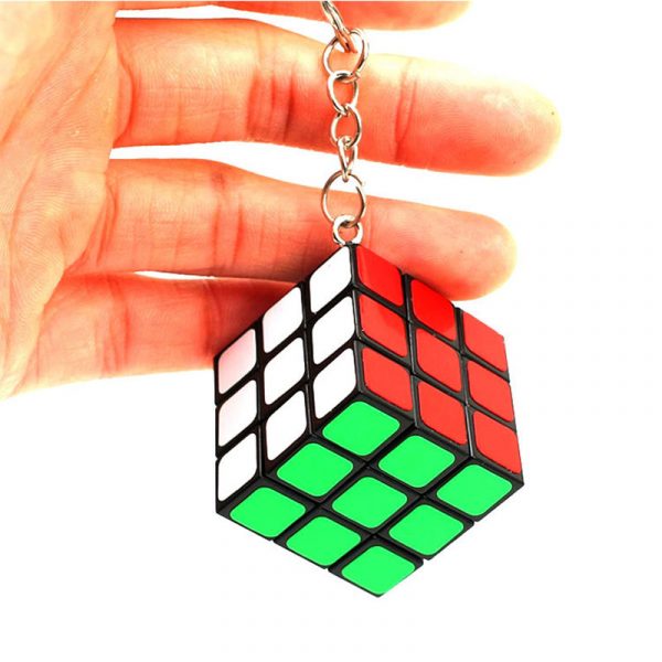 Móc khóa rubik 3x3x3 ABS Rubiks Magic Cube xoay trơn, góc nhẵn