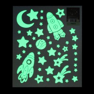 Bộ decal du hành vũ trụ dạ quang phát sáng dán tường trần nhà