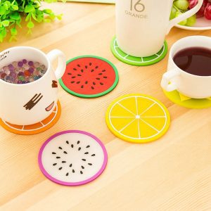 Set 5 Miếng Silicone Lót Ly Hình Trái Cây Xinh Xắn