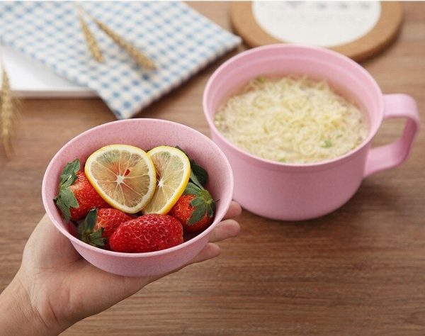Tô ăn mì lúa mạch không chứa chất BPA đầy đủ nắp đũa muỗng nĩa