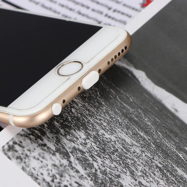 2 nút silicone chống bụi tai nghe và cổng sạc iphone lightning