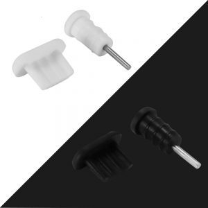 2 nút silicone chống bụi tai nghe và cổng sạc iphone lightning