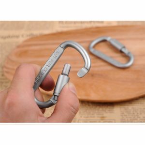 Móc Khóa Nhôm Đa Năng Đi Phượt Carabiner Chữ D Khoá Xoay 8cm