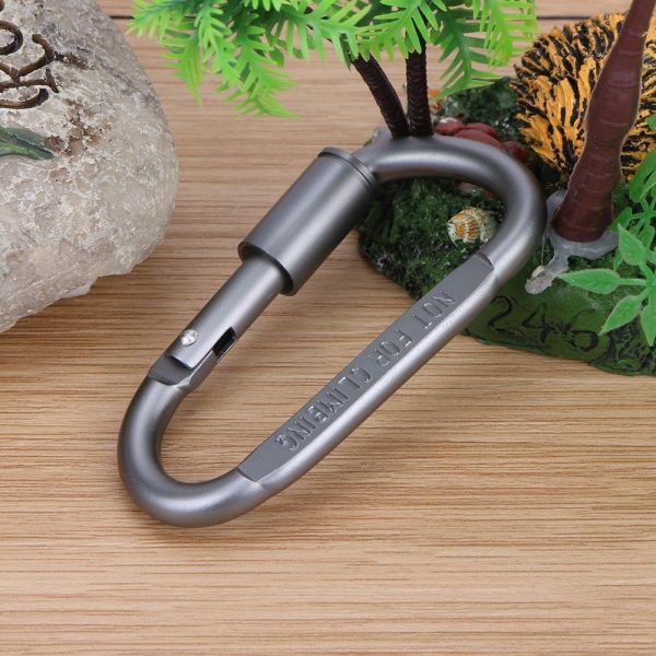 Móc Khóa Nhôm Đa Năng Đi Phượt Carabiner Chữ D Khoá Xoay 8cm