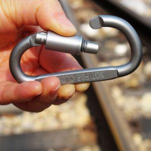 Móc Khóa Nhôm Đa Năng Đi Phượt Carabiner Chữ D Khoá Xoay 8cm