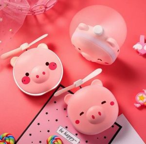 Quạt kèm gương và đèn led 3 trong 1 hình thú siêu dễ thương pin sạc