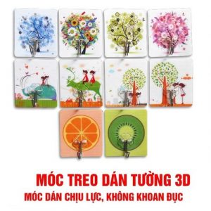 Combo 5 MÓC TREO TƯỜNG SIÊU DÍNH CHẮC CHẮN CHỊU LỰC 10KG