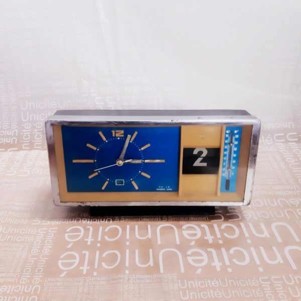 Đồng hồ kim cương cơ báo thức có lịch nhiệt kế máy 8802 toàn đồng nguyên bản