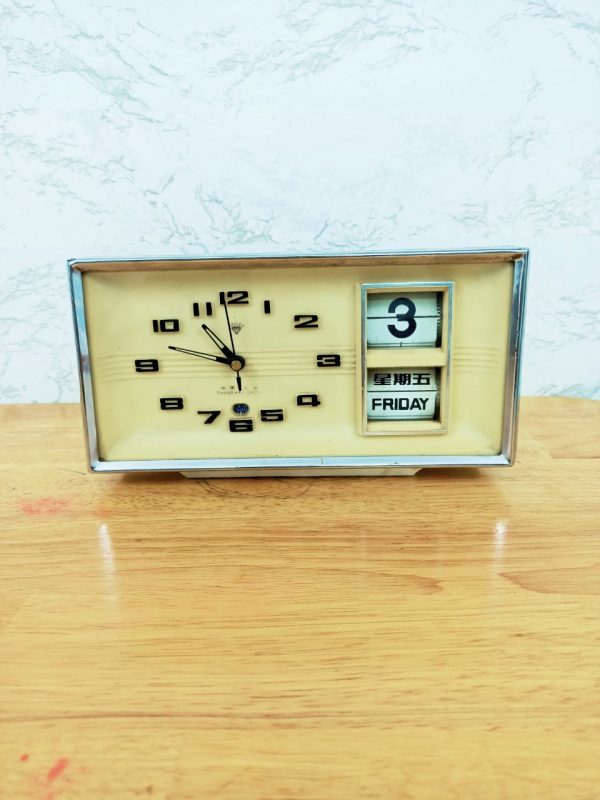 ĐỒNG HỒ CƠ BÁO THỨC 2 LỊCH MÁY KIM CƯƠNG TOÀN ĐỒNG 8404 CHUẨN XƯA BAO CẤP