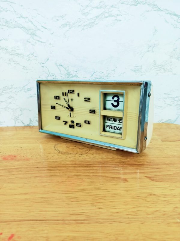 ĐỒNG HỒ CƠ BÁO THỨC 2 LỊCH MÁY KIM CƯƠNG TOÀN ĐỒNG 8404 CHUẨN XƯA BAO CẤP